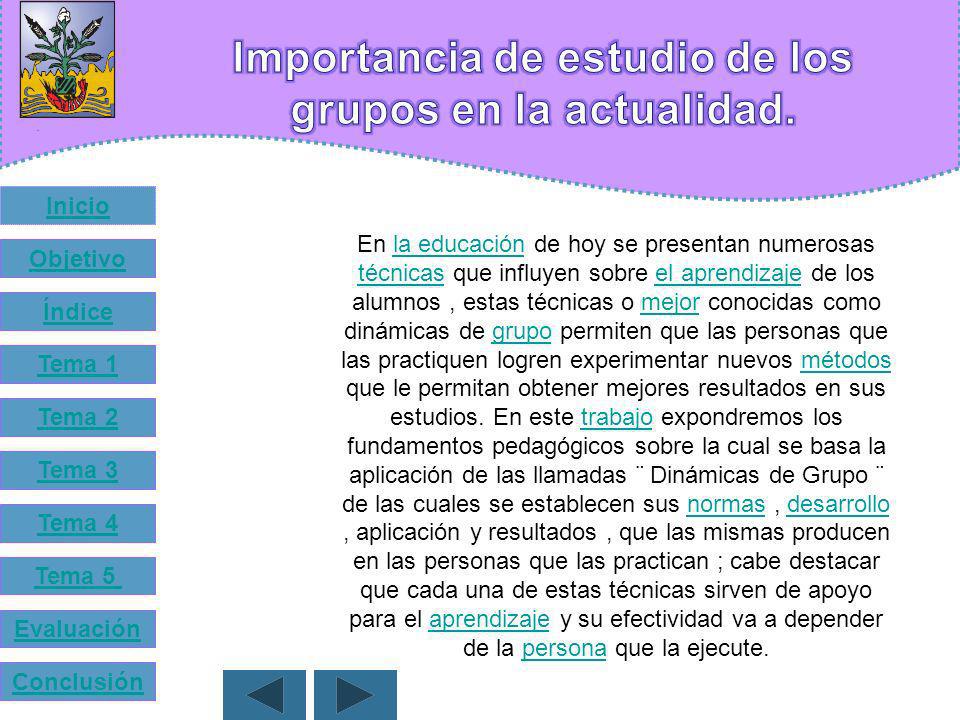 Importancia de estudio de los grupos en la actualidad.