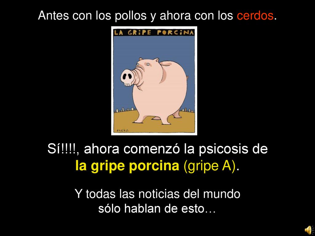Sí!!!!, ahora comenzó la psicosis de la gripe porcina (gripe A).