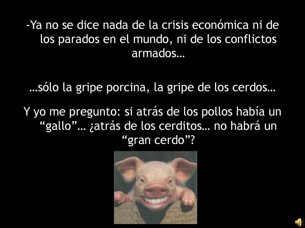 …sólo la gripe porcina, la gripe de los cerdos…