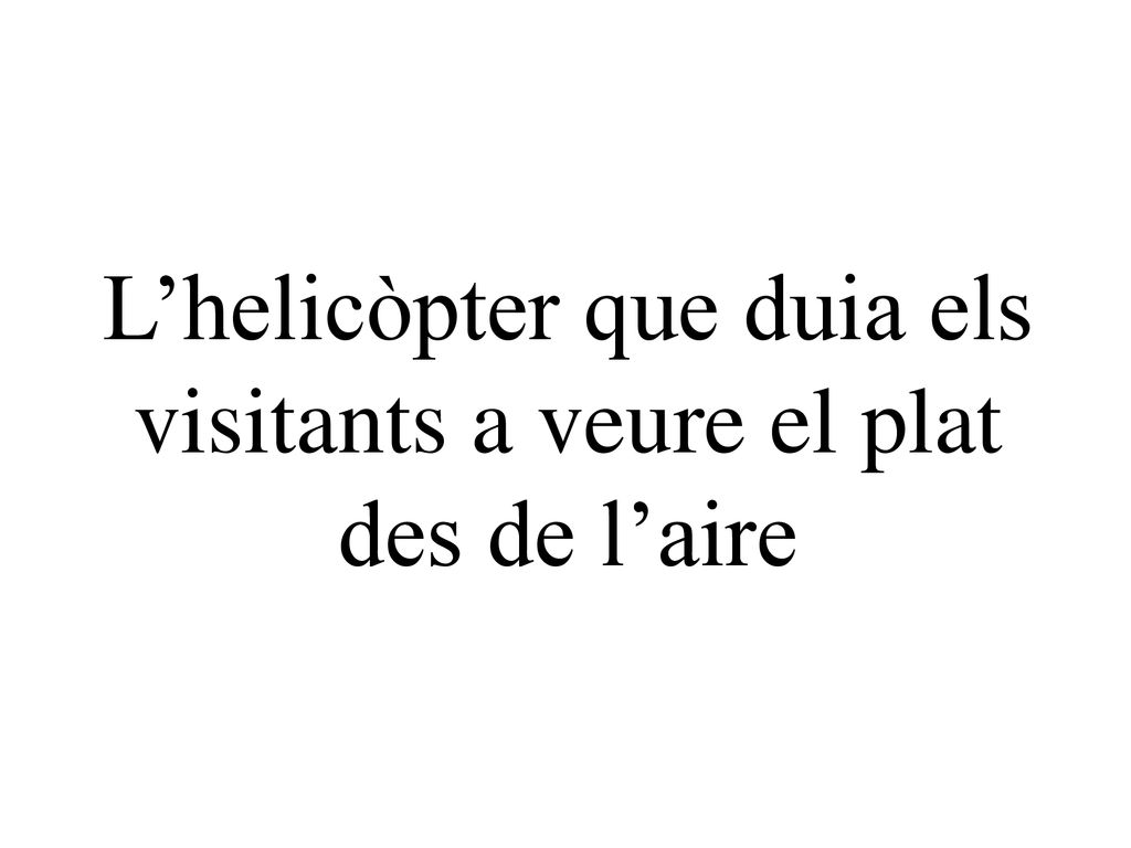 L’helicòpter que duia els visitants a veure el plat des de l’aire