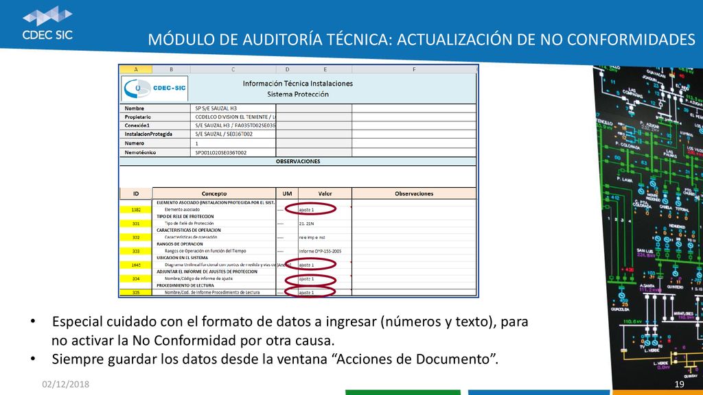 Módulo de Auditoría técnica: Actualización de no conformidades
