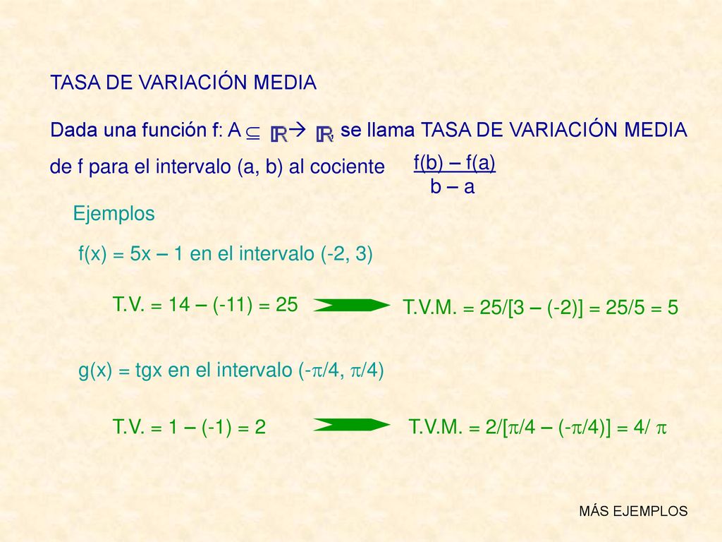 TASA DE VARIACIÓN MEDIA