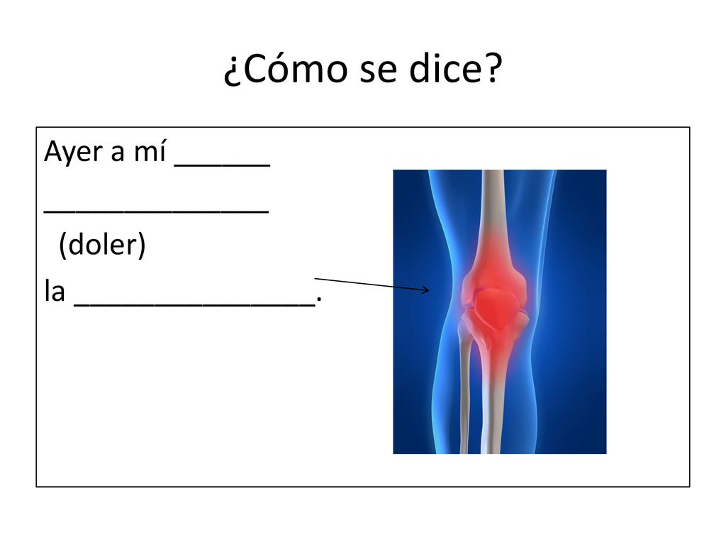 ¿Cómo se dice Ayer a mí ______ ______________ (doler) la _______________.