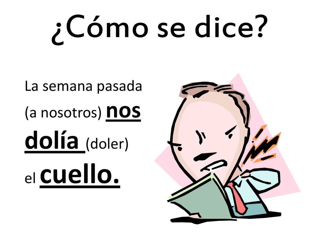 ¿Cómo se dice dolía (doler) La semana pasada (a nosotros) nos