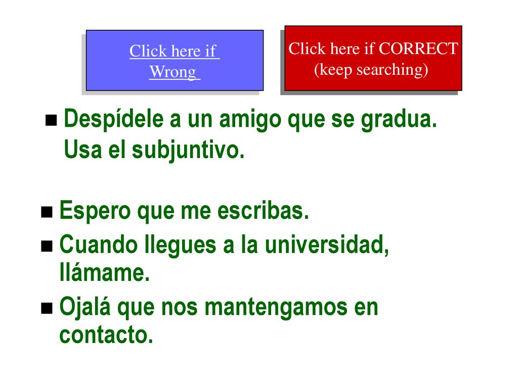 Despídele a un amigo que se gradua. Usa el subjuntivo.