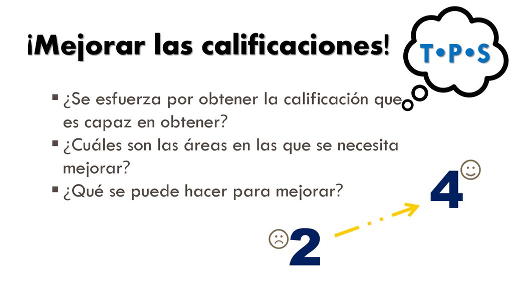 4 2 ¡Mejorar las calificaciones! T • P • S