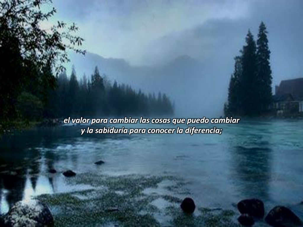 el valor para cambiar las cosas que puedo cambiar y la sabiduría para conocer la diferencia;