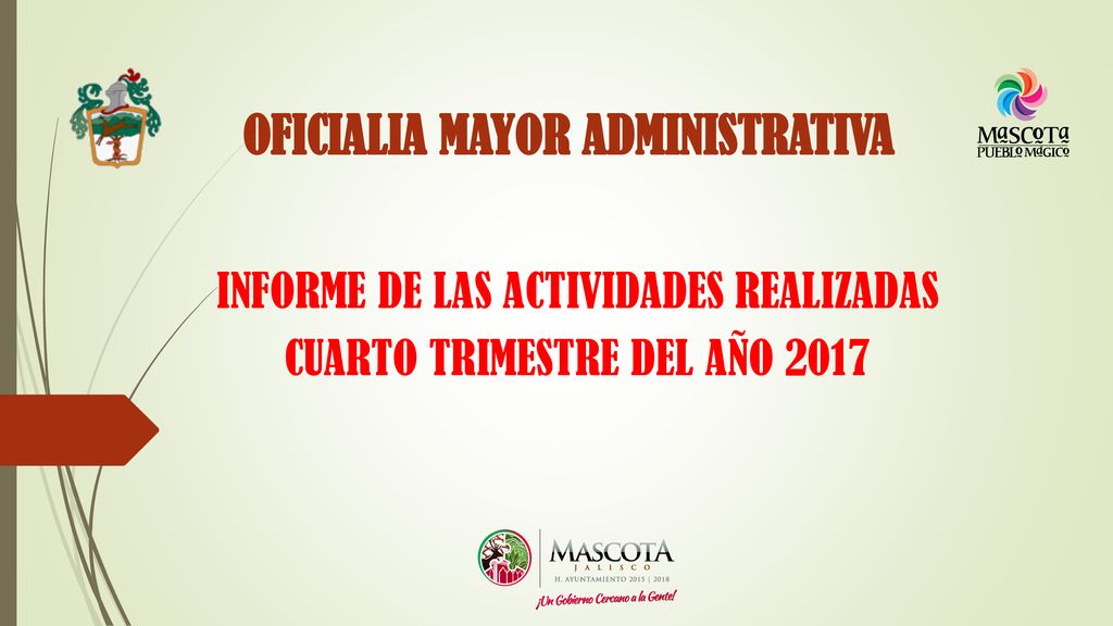 INFORME DE LAS ACTIVIDADES REALIZADAS CUARTO TRIMESTRE DEL AÑO 2017