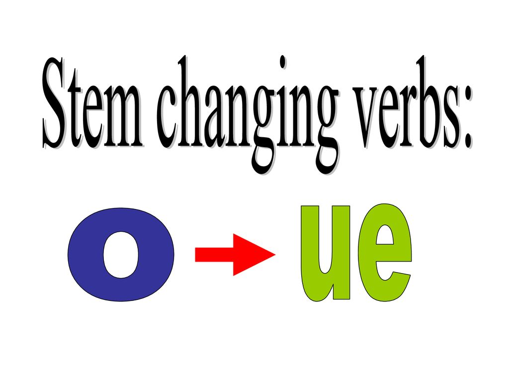 Stem changing verbs: ue o
