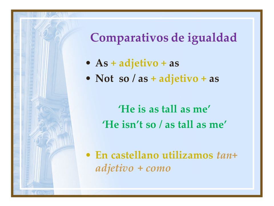 Comparativos de igualdad