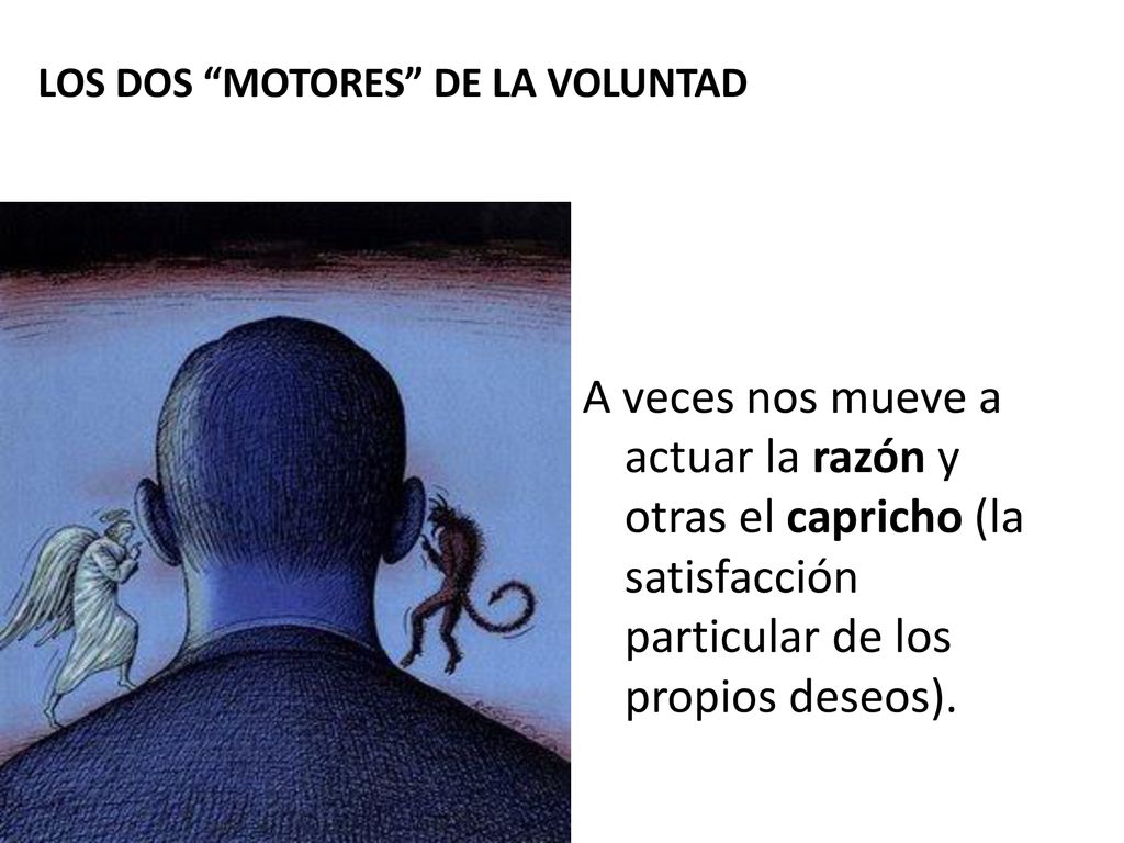 A veces nos mueve a actuar la razón y otras el capricho (la satisfacción particular de los propios deseos).