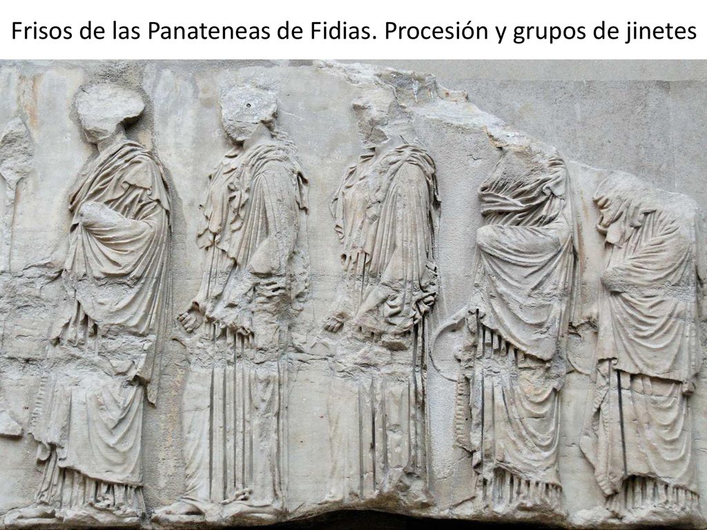 Frisos de las Panateneas de Fidias. Procesión y grupos de jinetes