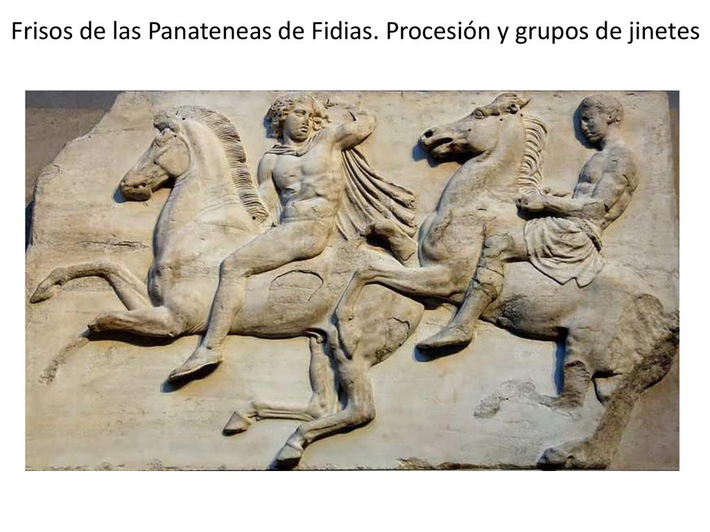 Frisos de las Panateneas de Fidias. Procesión y grupos de jinetes
