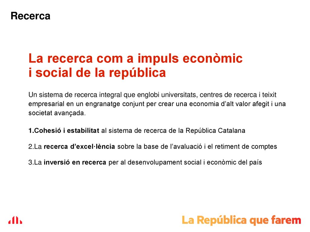 La recerca com a impuls econòmic i social de la república