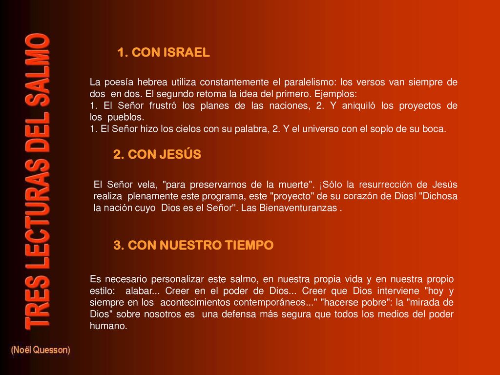 1. CON ISRAEL 2. CON JESÚS 3. CON NUESTRO TIEMPO