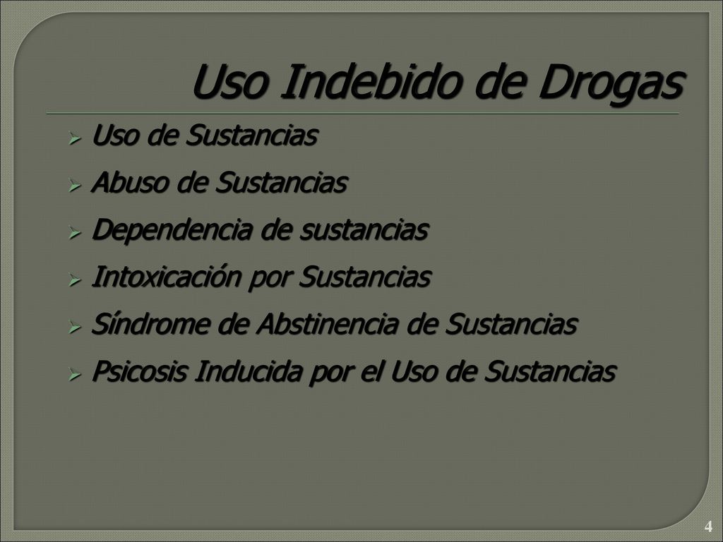 Uso Indebido de Drogas Uso de Sustancias Abuso de Sustancias