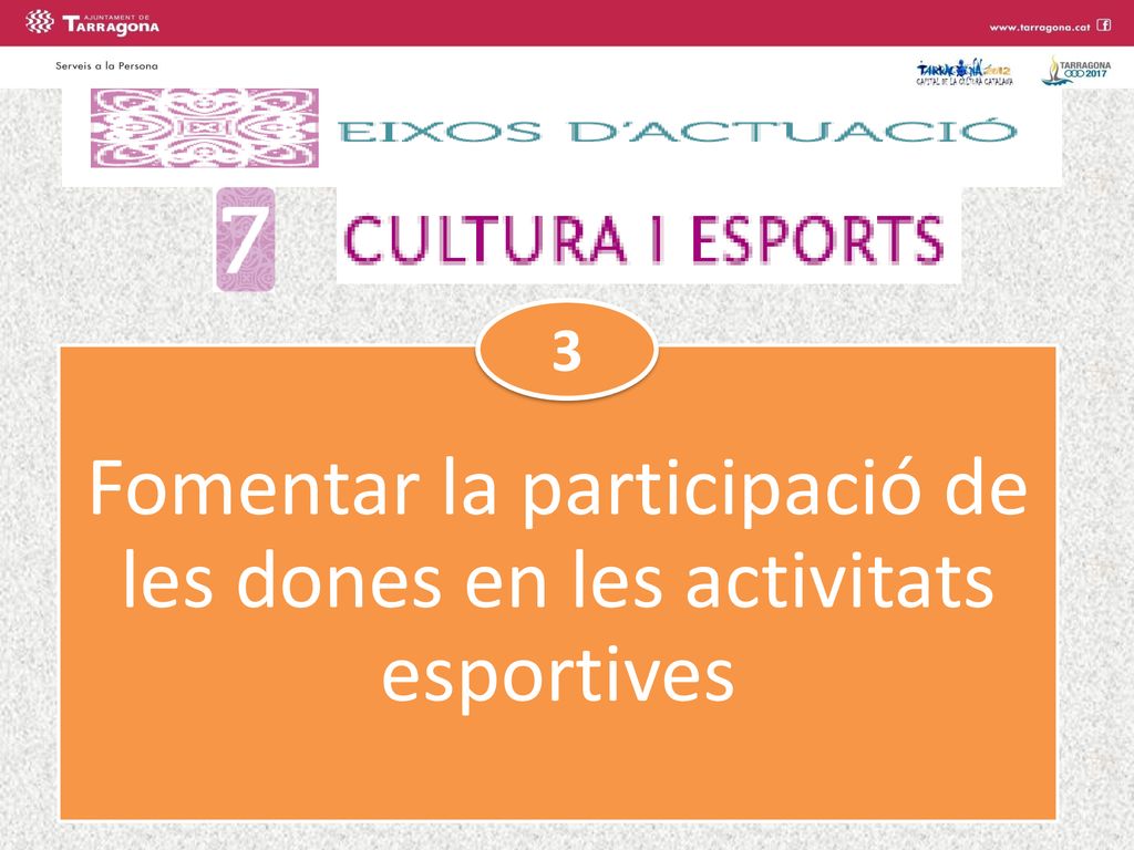 Fomentar la participació de les dones en les activitats esportives