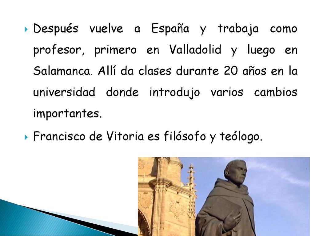 Después vuelve a España y trabaja como profesor, primero en Valladolid y luego en Salamanca. Allí da clases durante 20 años en la universidad donde introdujo varios cambios importantes.