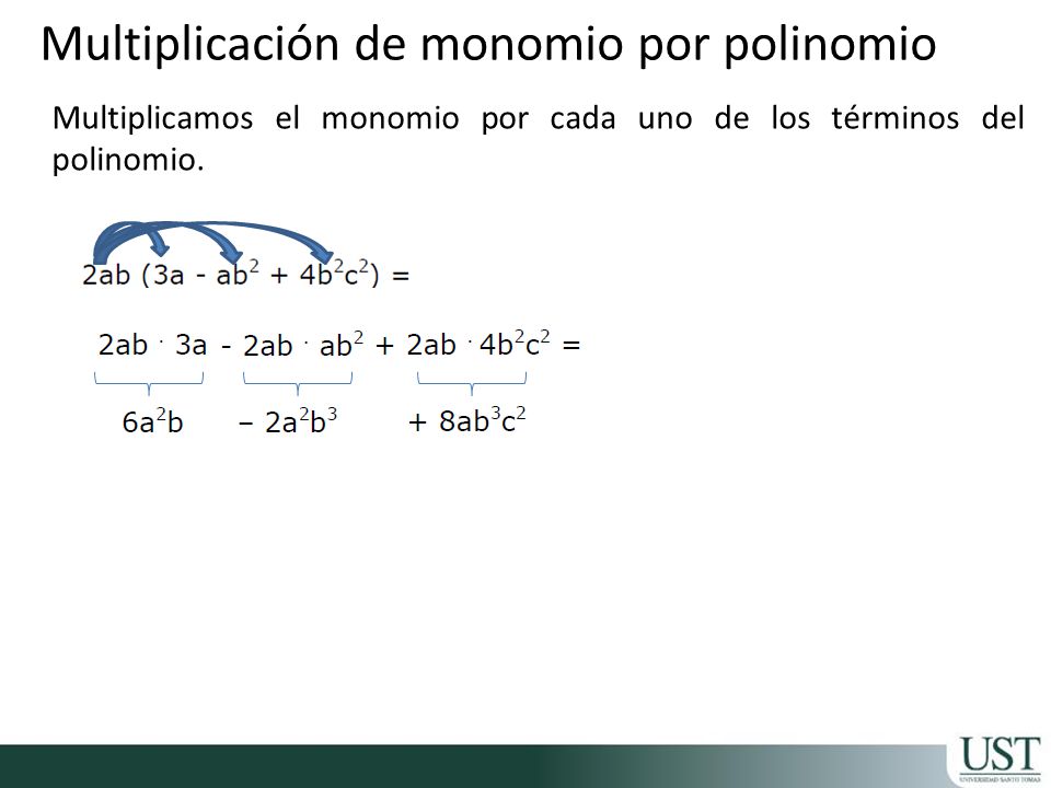 Multiplicación de monomio por polinomio