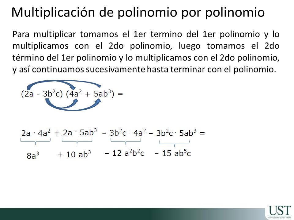Multiplicación de polinomio por polinomio
