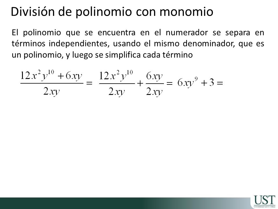 División de polinomio con monomio