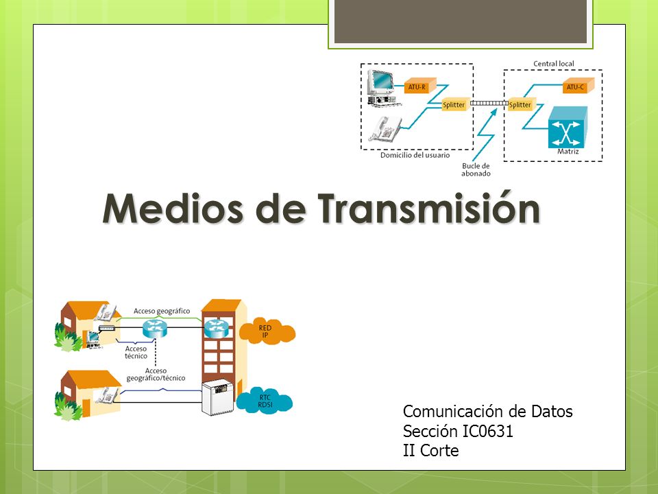 Medios de Transmisión Comunicación de Datos Sección IC0631 II Corte