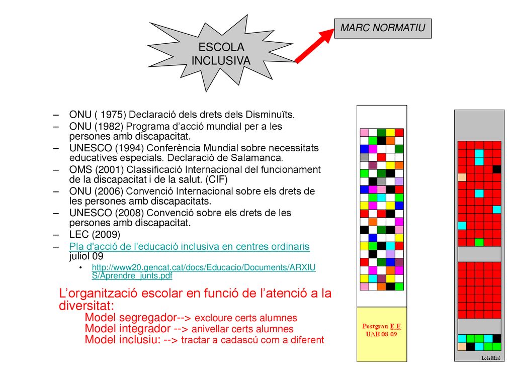 L’organització escolar en funció de l’atenció a la diversitat: