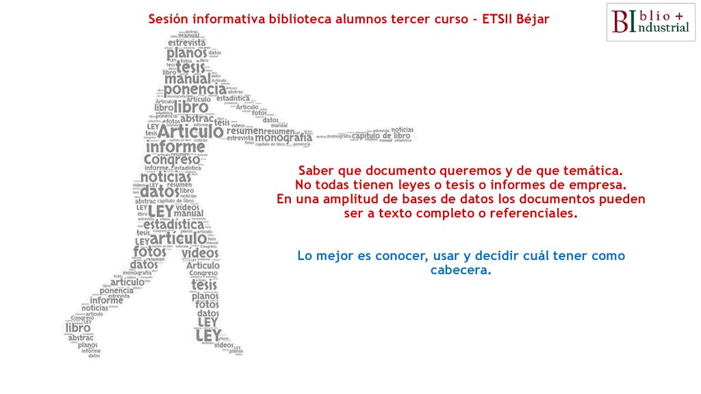 Sesión informativa biblioteca alumnos tercer curso – ETSII Béjar