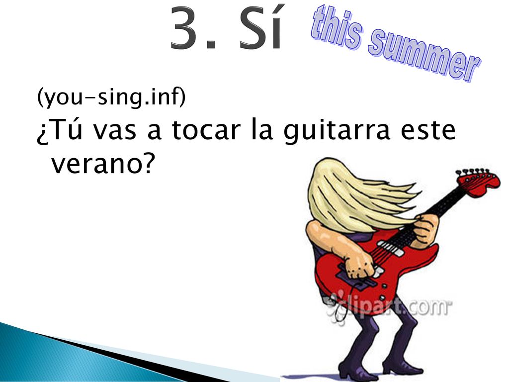 3. Sí ¿Tú vas a tocar la guitarra este verano this summer