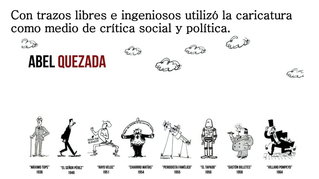 Con trazos libres e ingeniosos utilizó la caricatura como medio de crítica social y política.
