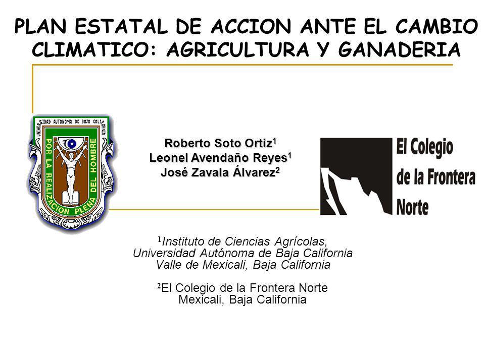 PLAN ESTATAL DE ACCION ANTE EL CAMBIO CLIMATICO: AGRICULTURA Y GANADERIA