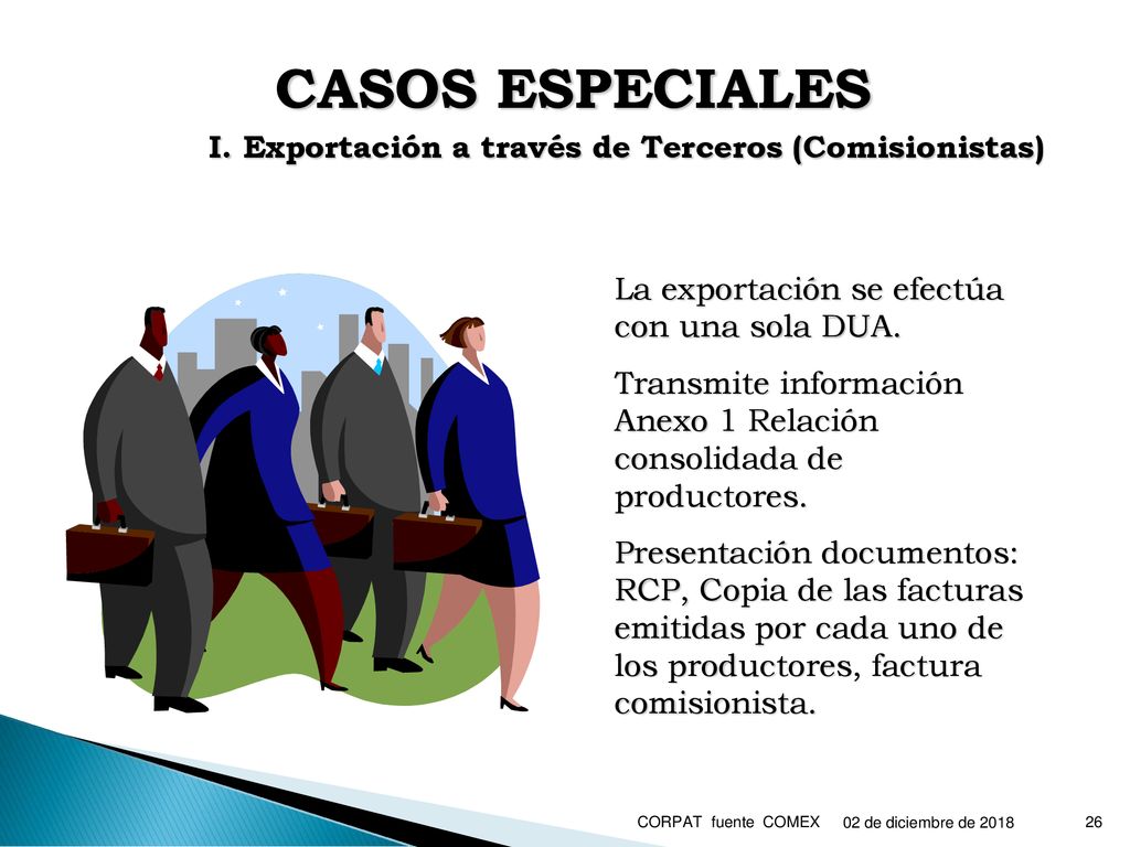 CASOS ESPECIALES I. Exportación a través de Terceros (Comisionistas)