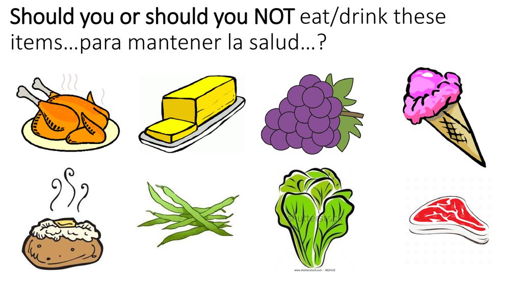 Should you or should you NOT eat/drink these items…para mantener la salud…