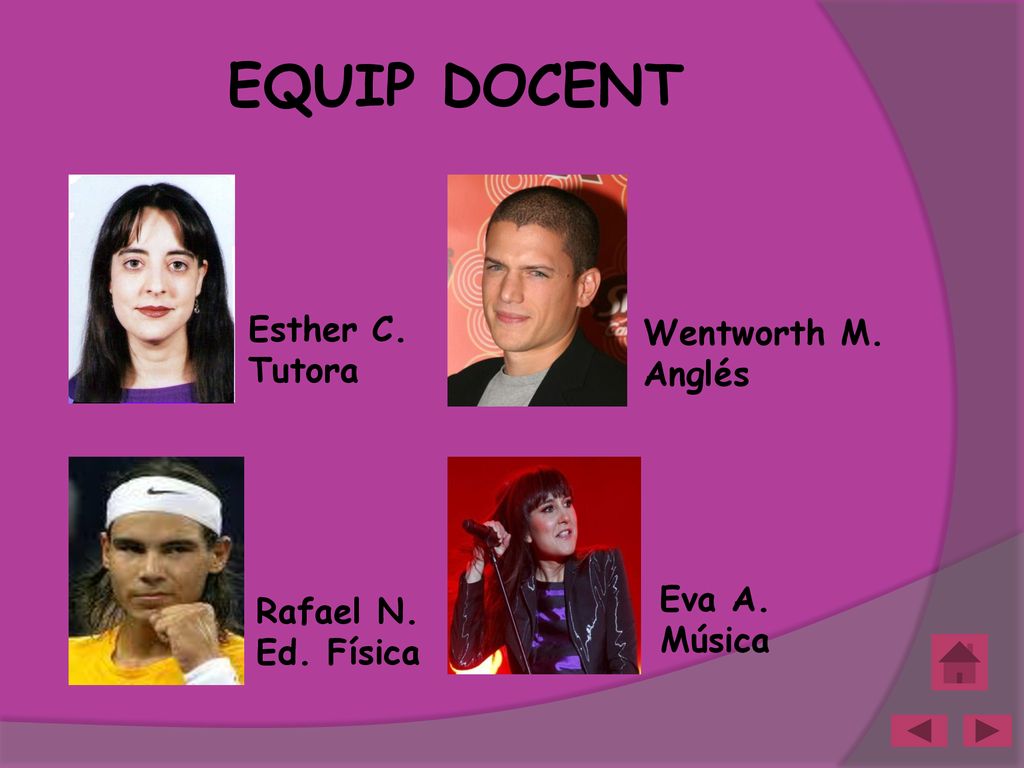 EQUIP DOCENT Esther C. Tutora Wentworth M. Anglés Eva A. Rafael N.