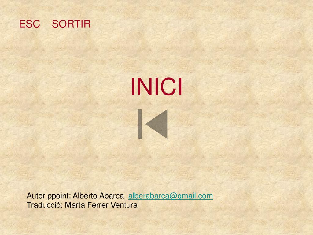 INICI ESC SORTIR Autor ppoint: Alberto Abarca