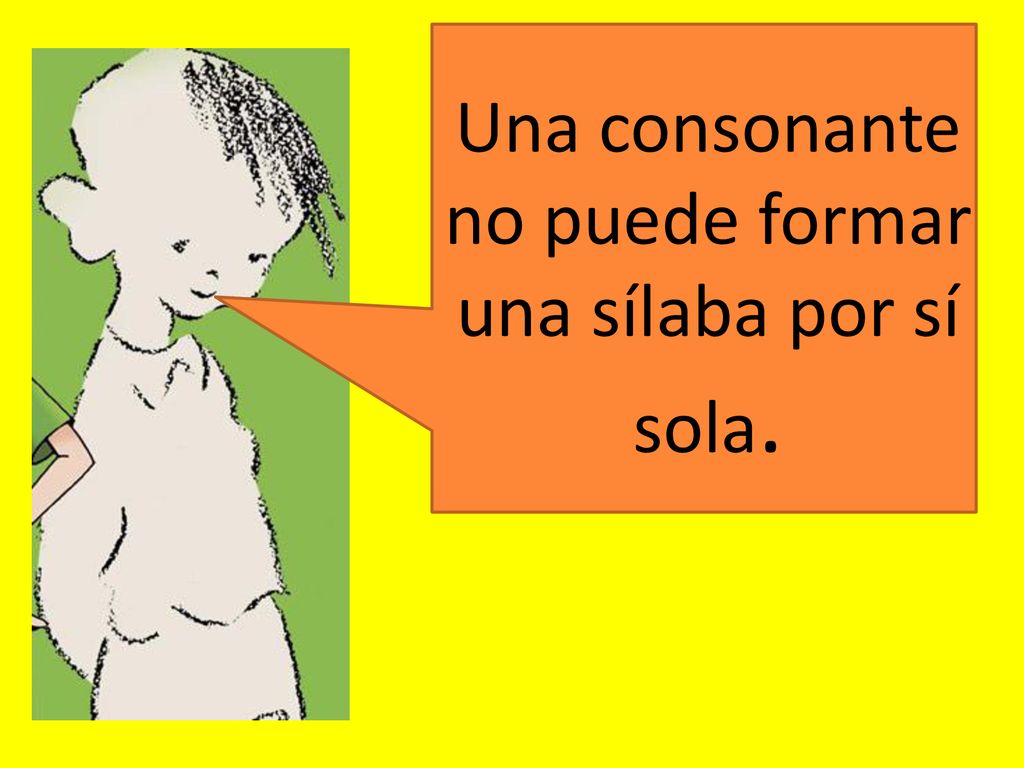Una consonante no puede formar una sílaba por sí sola.