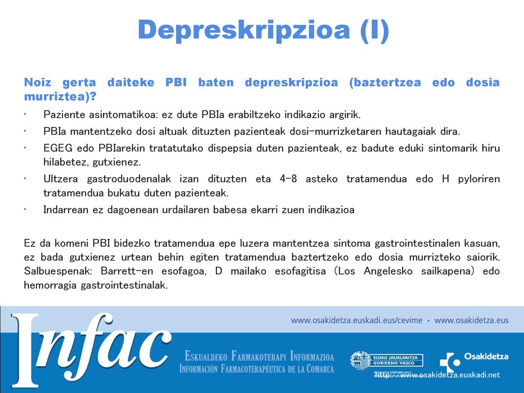 Depreskripzioa (I) Noiz gerta daiteke PBI baten depreskripzioa (baztertzea edo dosia murriztea)