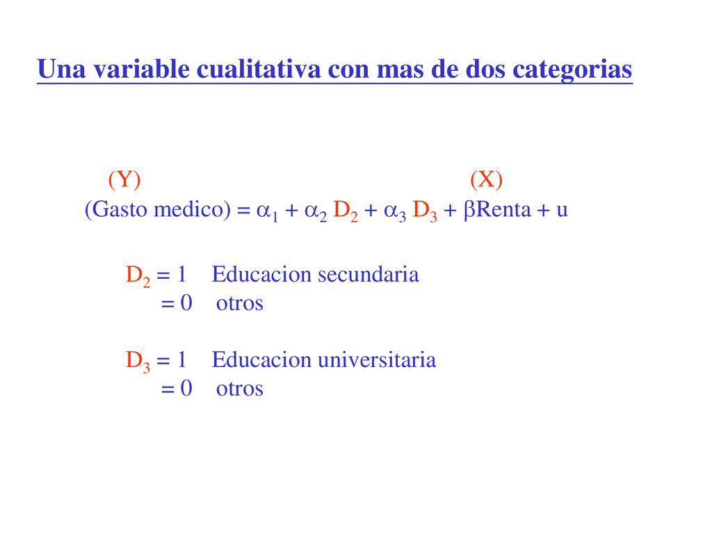 Una variable cualitativa con mas de dos categorias