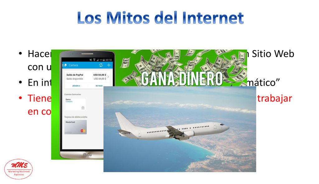 Los Mitos del Internet Hacer un Negocio por Internet no es solo tener un Sitio Web con un botón que dice Únete a mi Equipo