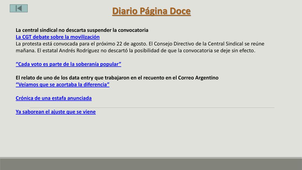 Diario Página Doce La central sindical no descarta suspender la convocatoria. La CGT debate sobre la movilización.