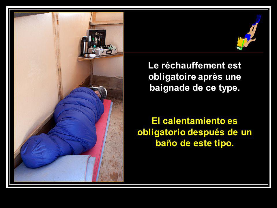 Le réchauffement est obligatoire après une baignade de ce type.