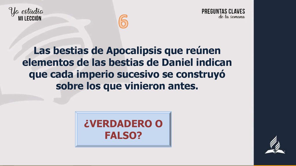 Las bestias de Apocalipsis que reúnen elementos de las bestias de Daniel indican que cada imperio sucesivo se construyó sobre los que vinieron antes.