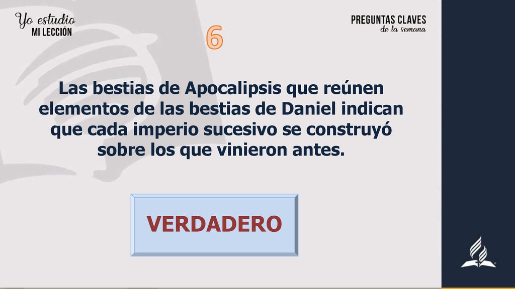 Las bestias de Apocalipsis que reúnen elementos de las bestias de Daniel indican que cada imperio sucesivo se construyó sobre los que vinieron antes.
