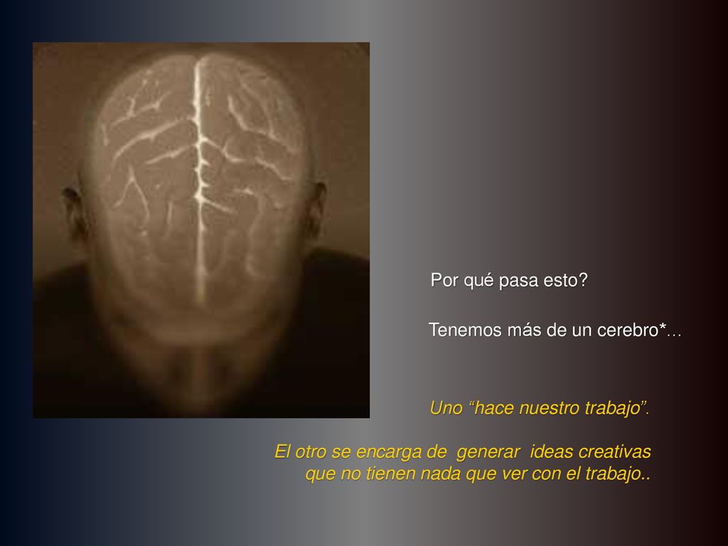 Por qué pasa esto Tenemos más de un cerebro*… Uno hace nuestro trabajo .