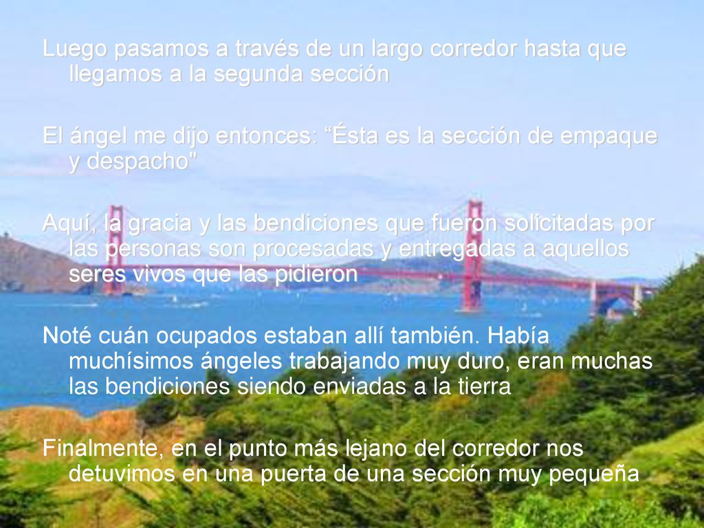 Luego pasamos a través de un largo corredor hasta que llegamos a la segunda sección