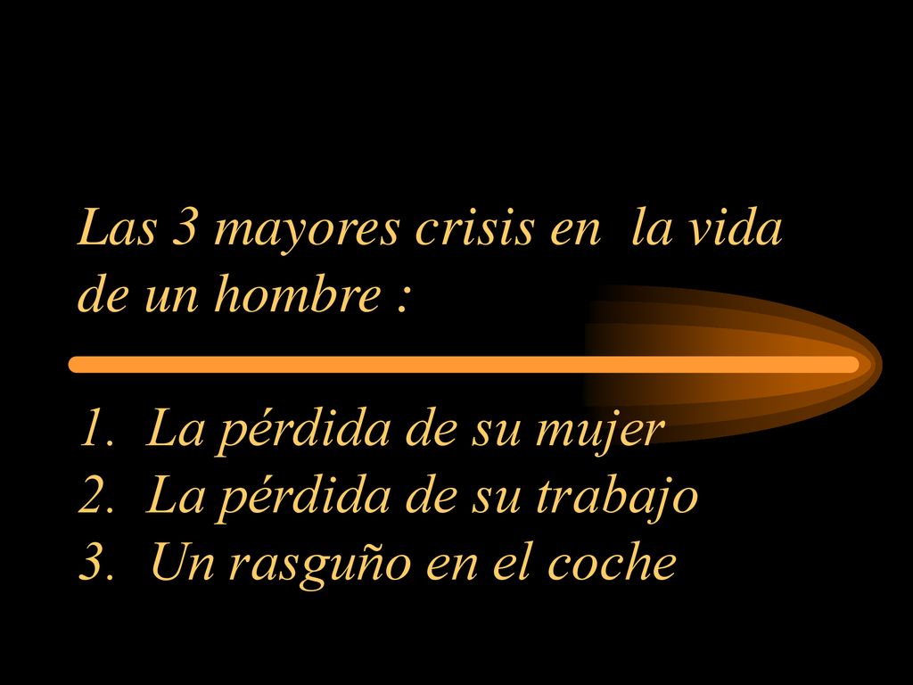 Las 3 mayores crisis en la vida de un hombre : 1