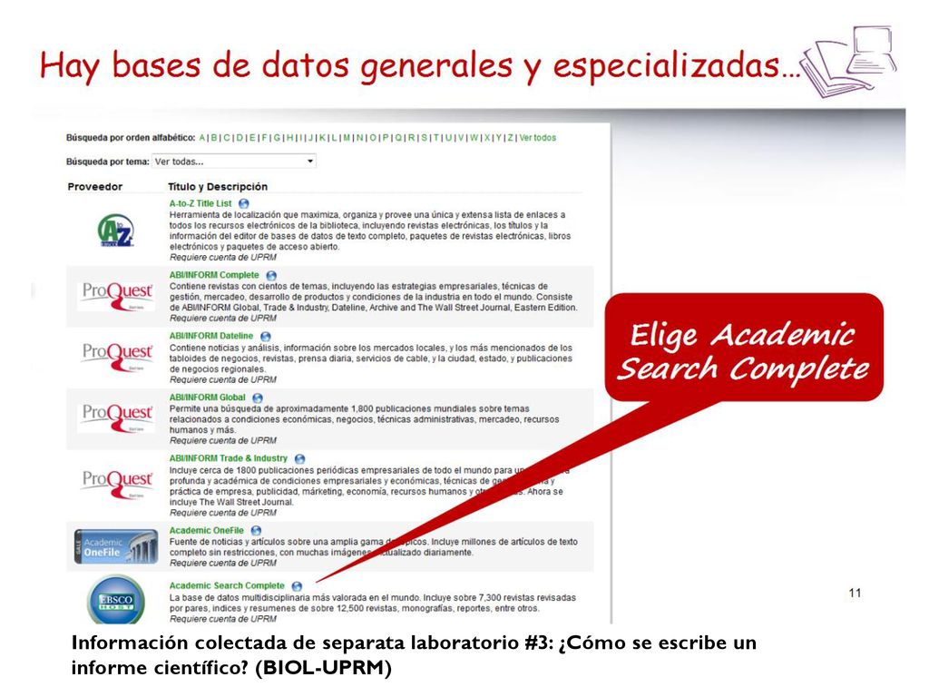 Información colectada de separata laboratorio #3: ¿Cómo se escribe un informe científico.