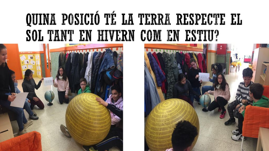 Quina posició té la terra respecte el sol tant en hivern com en estiu