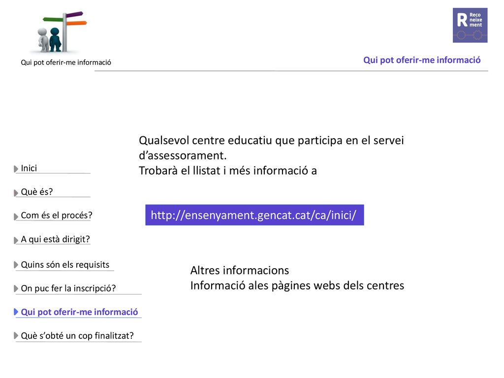 Qualsevol centre educatiu que participa en el servei d’assessorament.