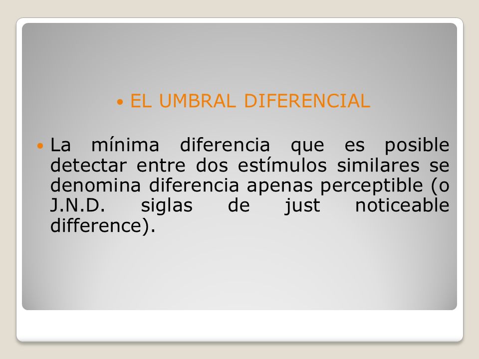 EL UMBRAL DIFERENCIAL